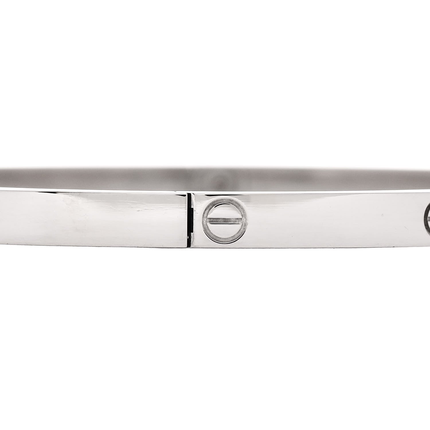 Cartier 18K White Gold Small LOVE Bracelet 19 5 of 8