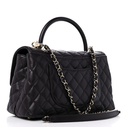 Chanel Caviar Quilted Small Coco Handle Flap Dark Brown 3 of 10