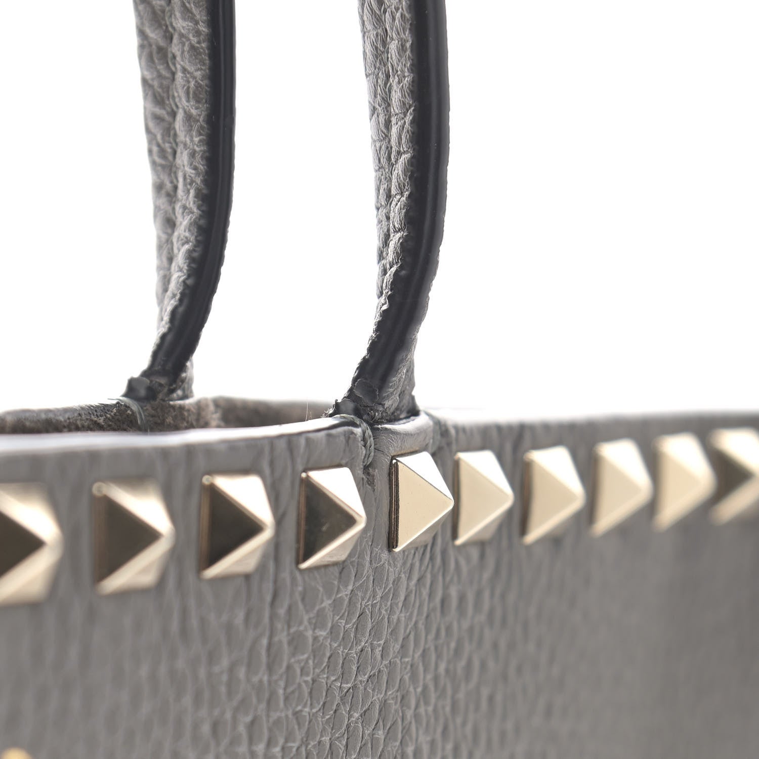 Valentino Garavani Grained Calfskin Rockstud Shoulder Tote Graphite 13 of 13