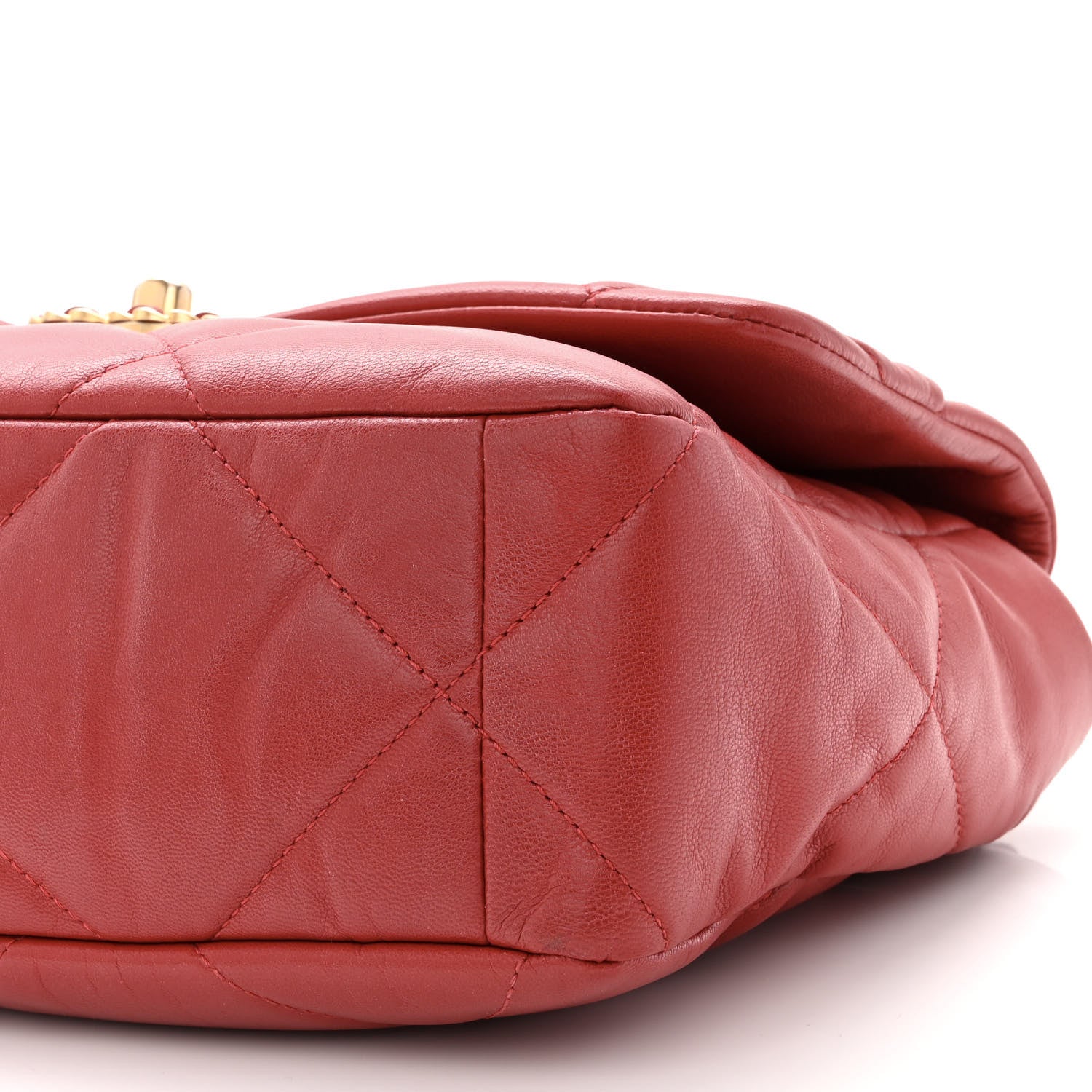 Chanel Goatskin Quilted Large Chanel 19 Flap Red 10 of 10