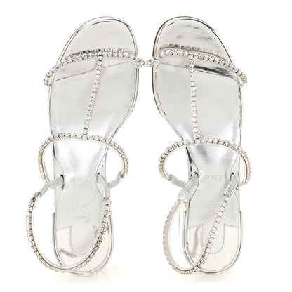 Christian Louboutin Specchio PVC Crystal Simple Queenie Sandals 36 Silver 2 of 8