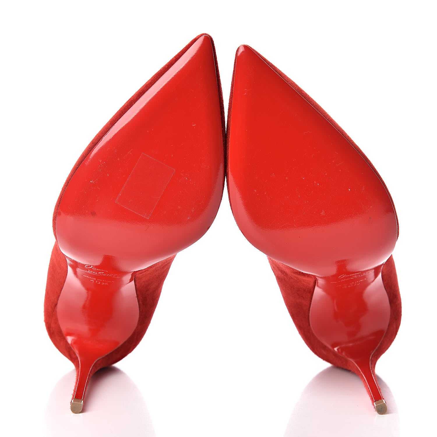 Christian Louboutin Veau Velours Olavague 100 Pumps 40.5 Rougissime 7 of 12