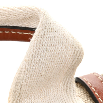 Chloe Linen Calfskin Mini Woody Ribbon Tote White Brown 12 of 13