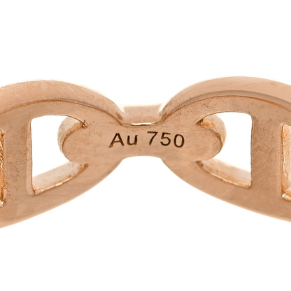Hermes 18K Rose Gold PM Chaine d'Ancre Enchainee Ring 55 7.25 5 of 9