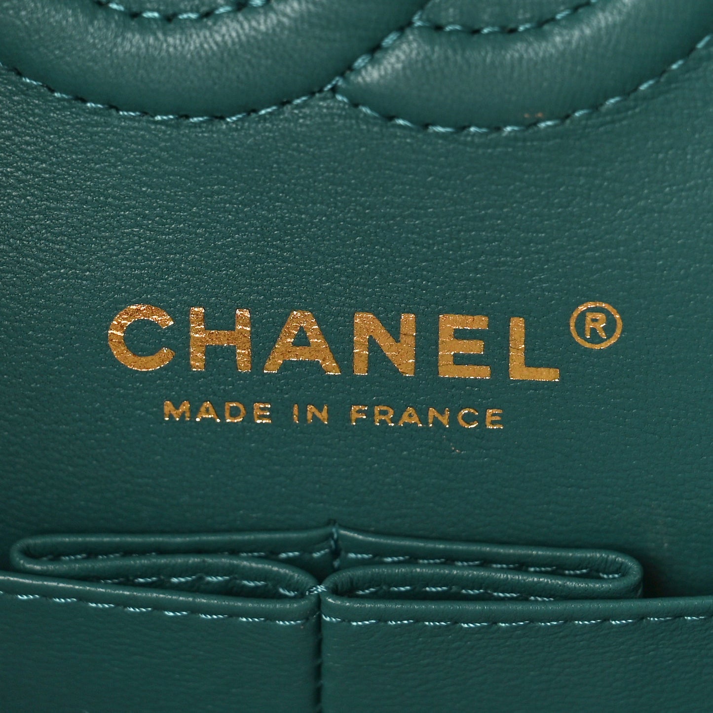 Lambskin Quilted Small Double Flap Green