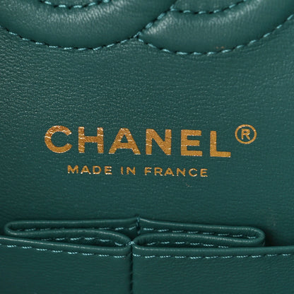 Chanel Lambskin Quilted Small Double Flap Green 6 of 9