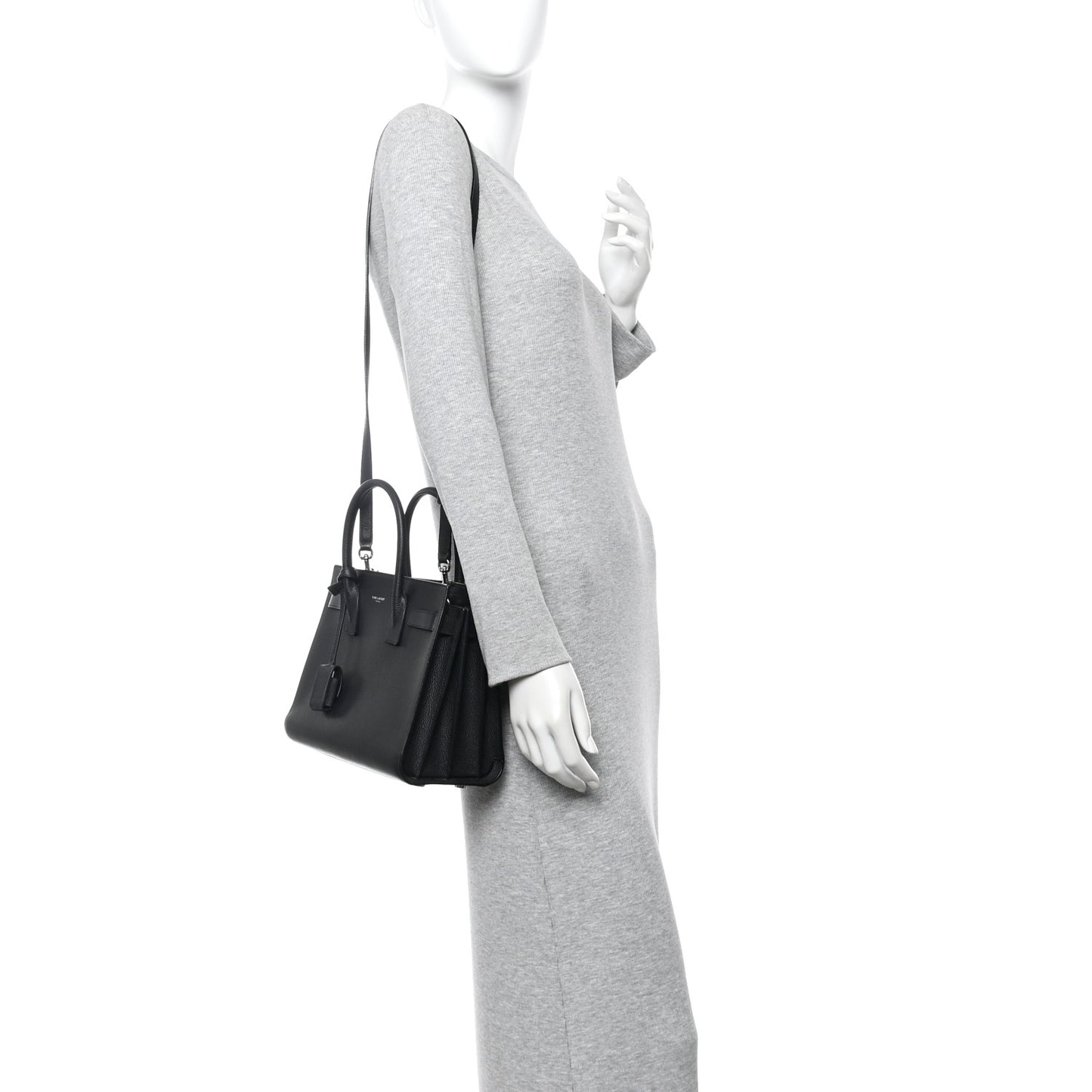 Grained Calfskin Baby Sac De Jour Black