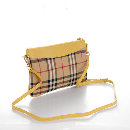 Burberry Horseferry Check Natural Knot Peyton Crossbody Clutch Bag Yellow 3 of 9