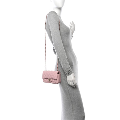 Chanel Lambskin Quilted Extra Mini Rectangular Flap Light Pink 2 of 11