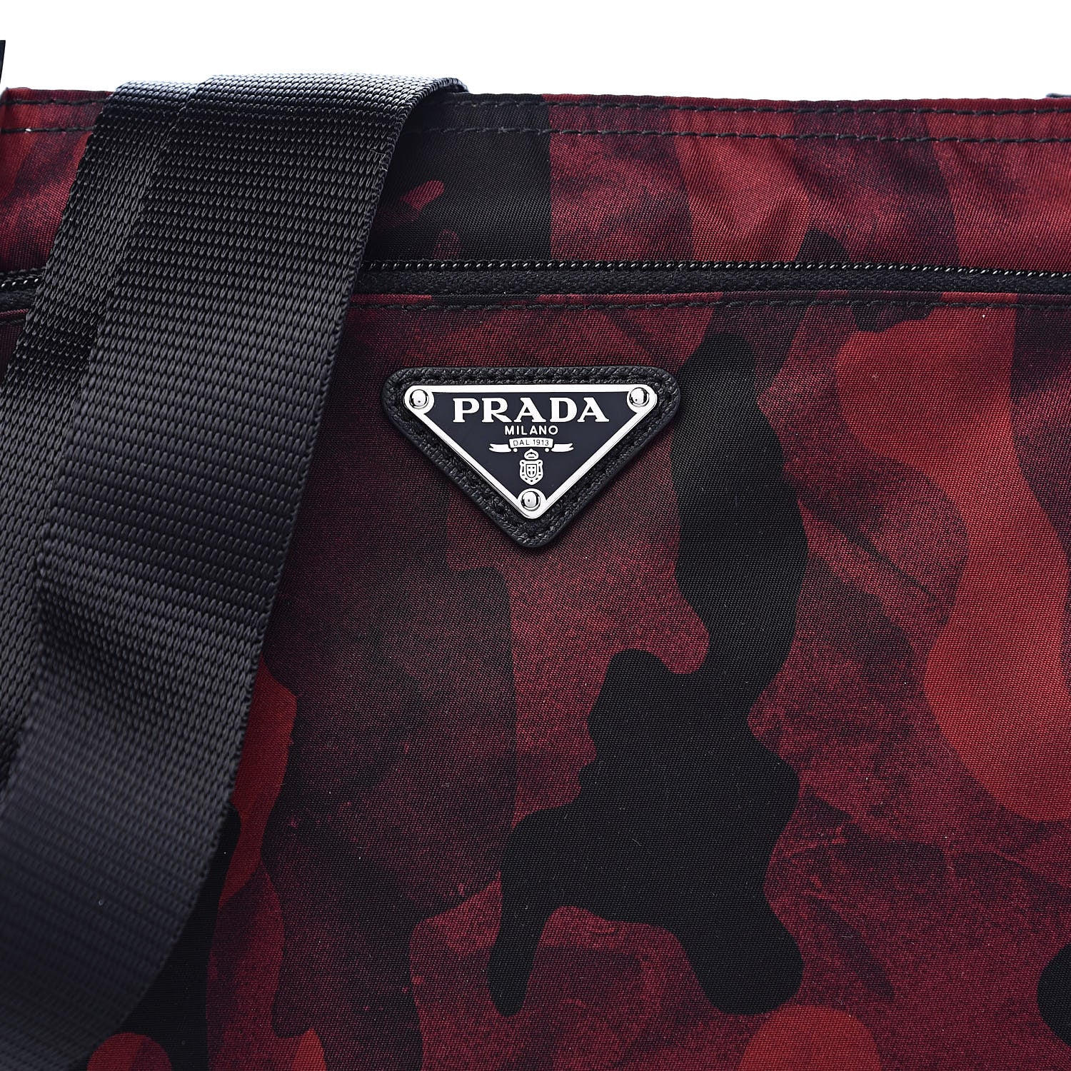 Prada Tessuto Nylon Camouflage Print Flat Messenger Bag Bordeaux 10 of 10