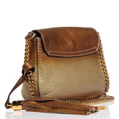 Gucci Metallic Pebbled Calfskin Small Soho Flap Crossbody Gold Ombre 3 of 7