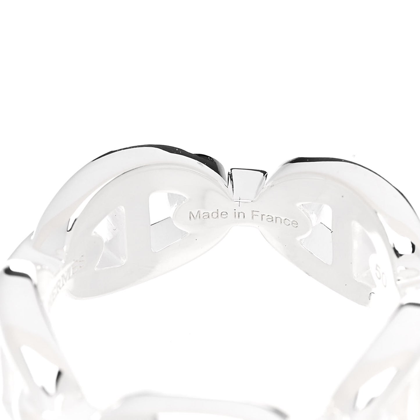 Sterling Silver PM Chaine d'Ancre Enchainee Band Ring 50 5.25