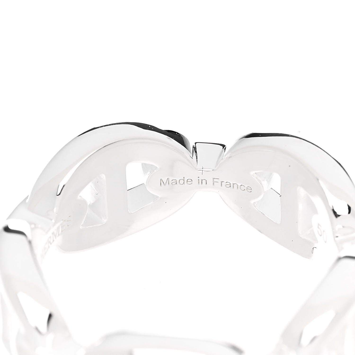 Hermes Sterling Silver PM Chaine d'Ancre Enchainee Band Ring 50 5.25 5 of 9