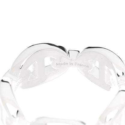Hermes Sterling Silver PM Chaine d'Ancre Enchainee Band Ring 50 5.25 5 of 9