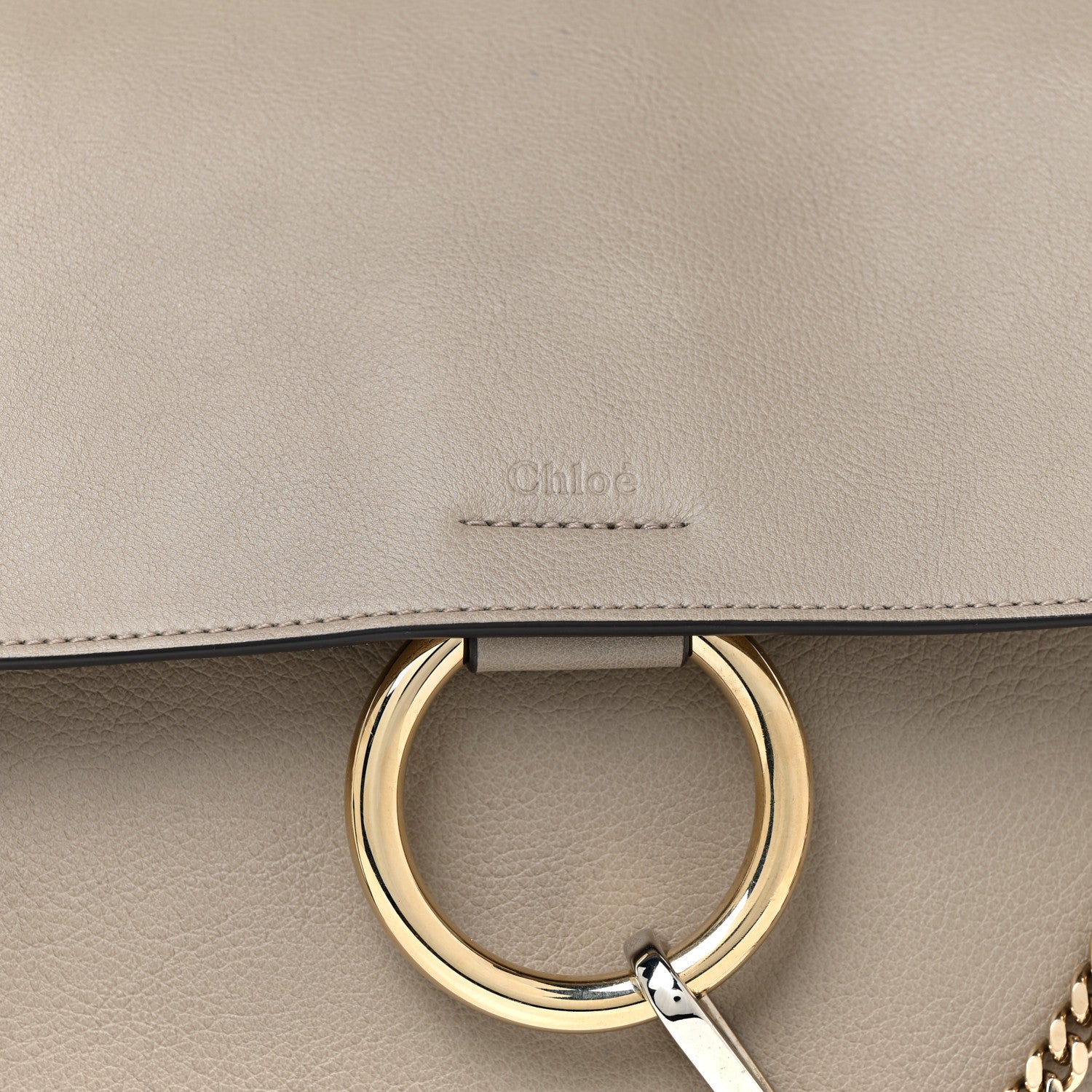 Chloe Calfskin Medium Faye Day Shoulder Bag Motty Grey 8 of 14