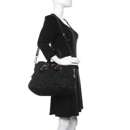 Prada Tessuto Nylon Gaufre Tote Black 2 of 16