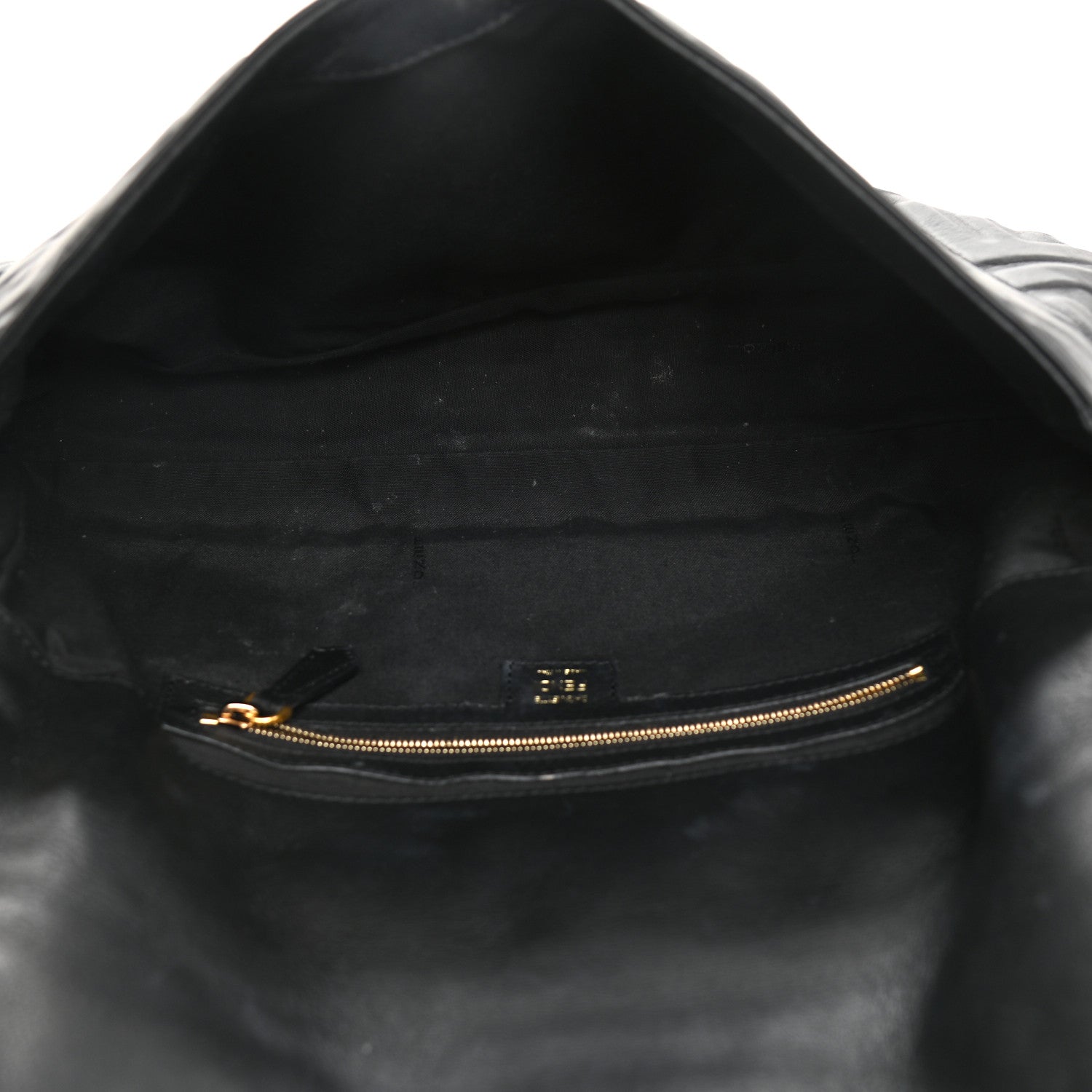 Fendi Nappa FF 1974 Embossed Large Baguette Black 5 of 11