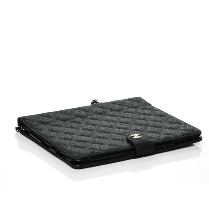 Chanel Iridescent Caviar Quilted Crossbody iPad Holder Black 4 of 8