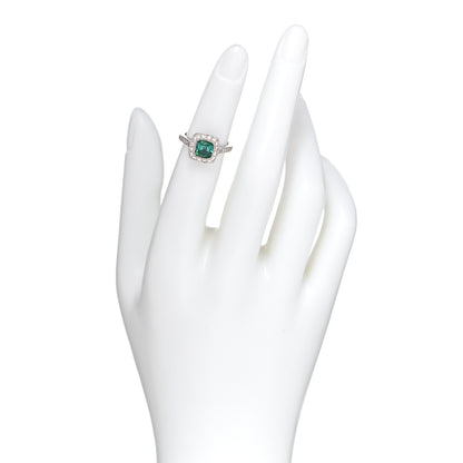 Tiffany Platinum Diamond Green Tourmaline Legacy Ring 46 3.75 2 of 10