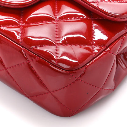 Chanel Patent Calfskin Quilted Extra Mini Rectangular Flap Red 11 of 12
