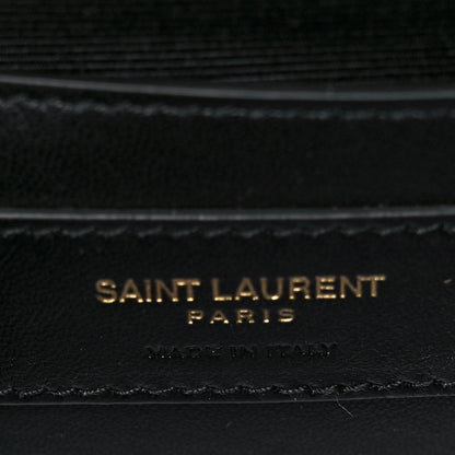 Saint Laurent Grain De Poudre Matelasse Chevron Medium Monogram Satchel Black 6 of 8