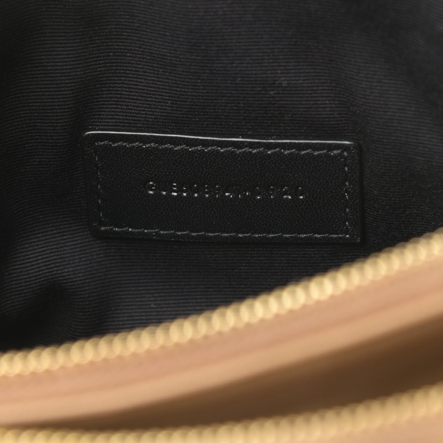 Grained Lambskin Quilted Mini Becky Double Zip Bag Natural Tan