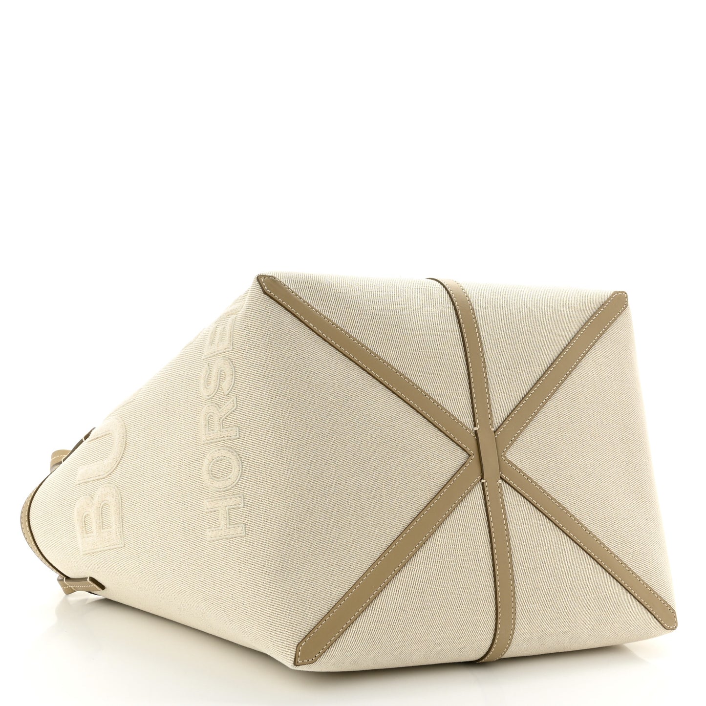 Cotton Canvas Mini Logo Horseferry Tote Bag Off White