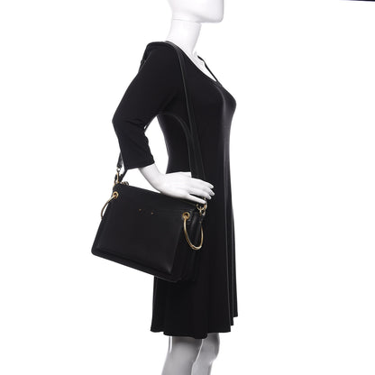 Chloe Calfskin Suede Medium Roy Bag Black 2 of 9