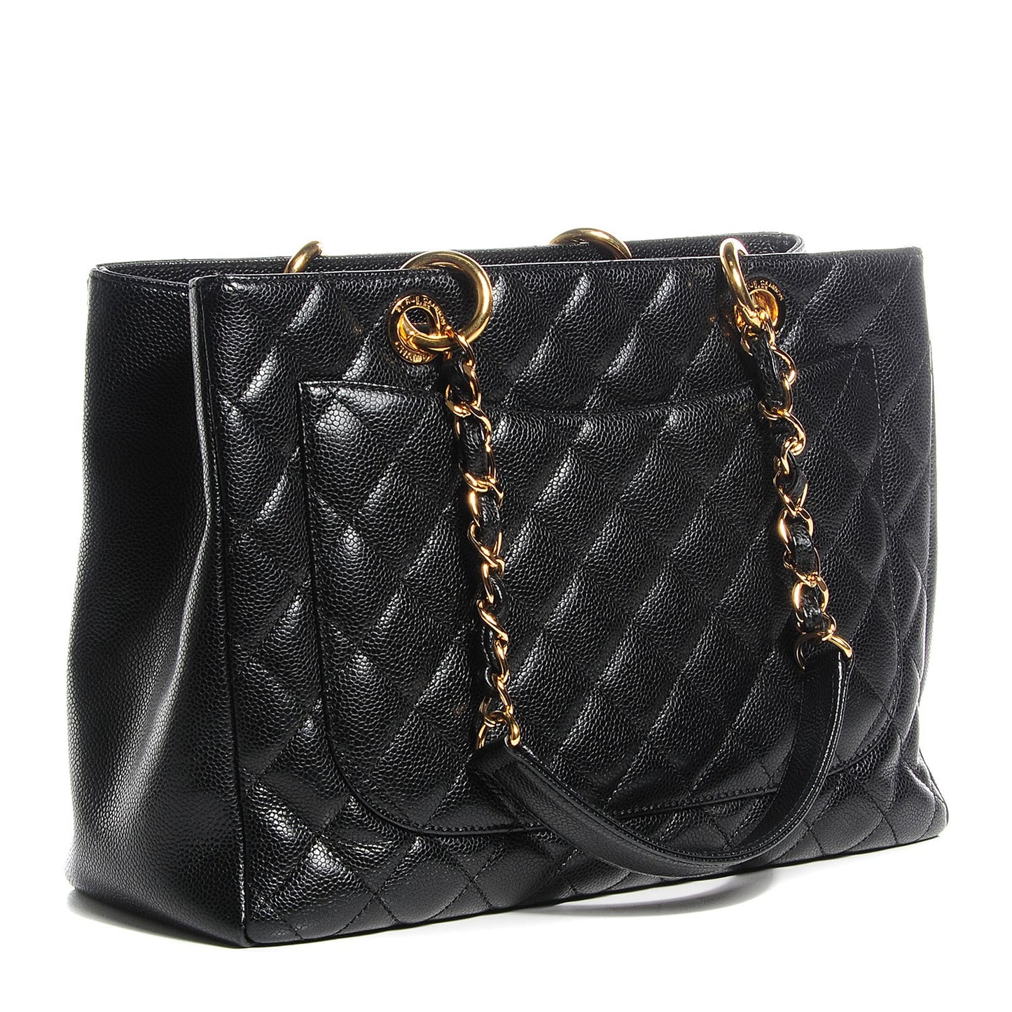 Caviar Quilted Grand Shopping Tote GST Black