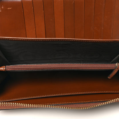 Gucci GG Supreme Monogram Cuoio Toscano Zip Around Organizer Wallet Beige Ebony Cuir 6 of 10