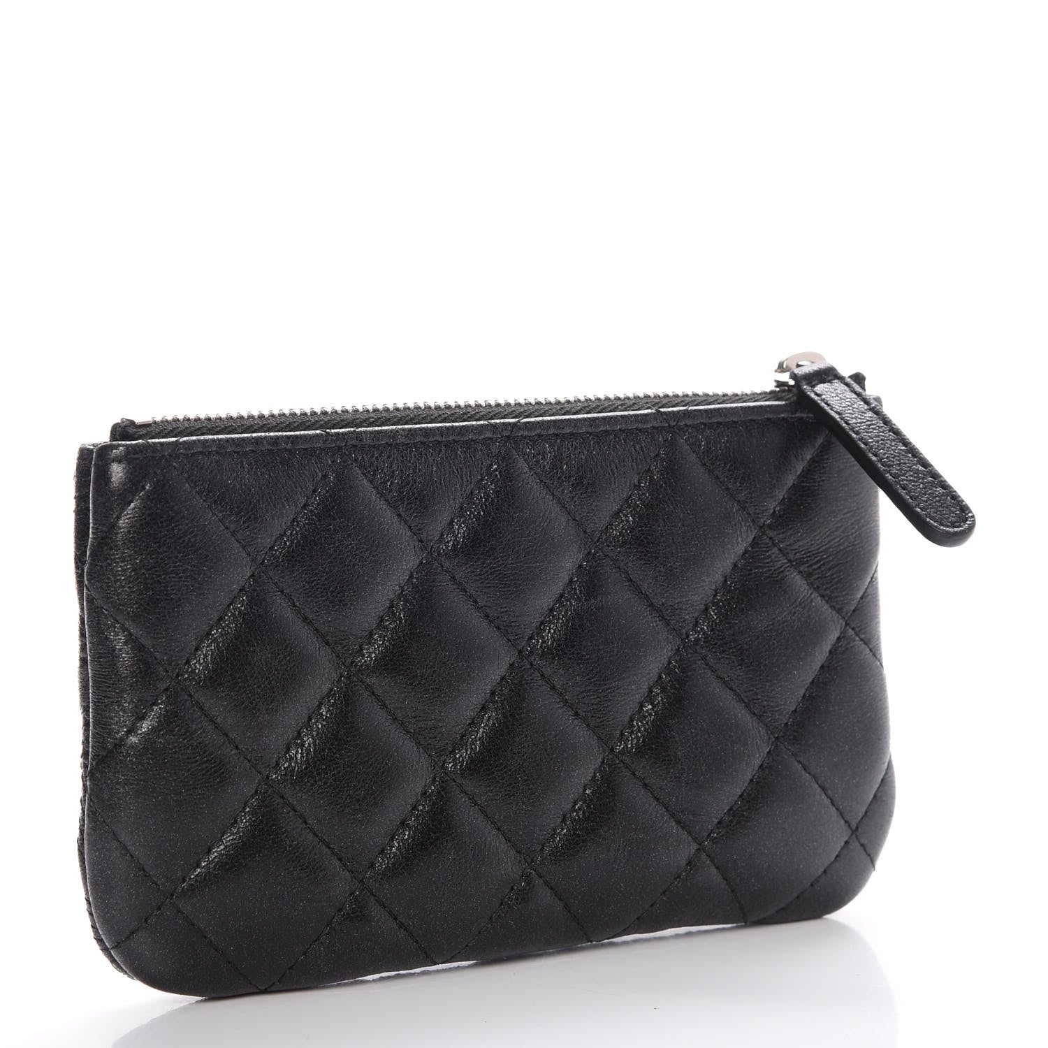Chanel Metallic Lambskin Star Embossed Coin Purse Case Black 3 of 8