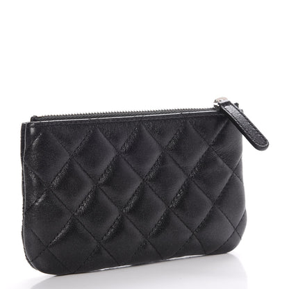 Chanel Metallic Lambskin Star Embossed Coin Purse Case Black 3 of 8