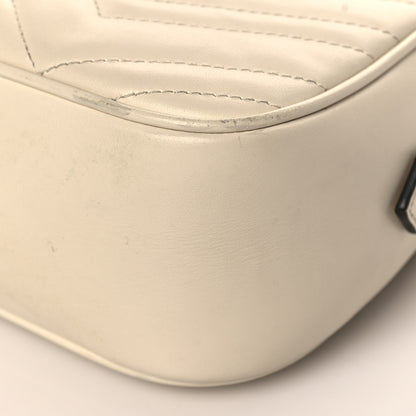 Gucci Calfskin Matelasse Small GG Marmont Chain Shoulder Bag White 9 of 10