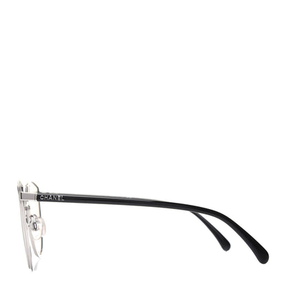 Chanel Metal Cat Eye Sunglasses 4222 Silver Black 3 of 8