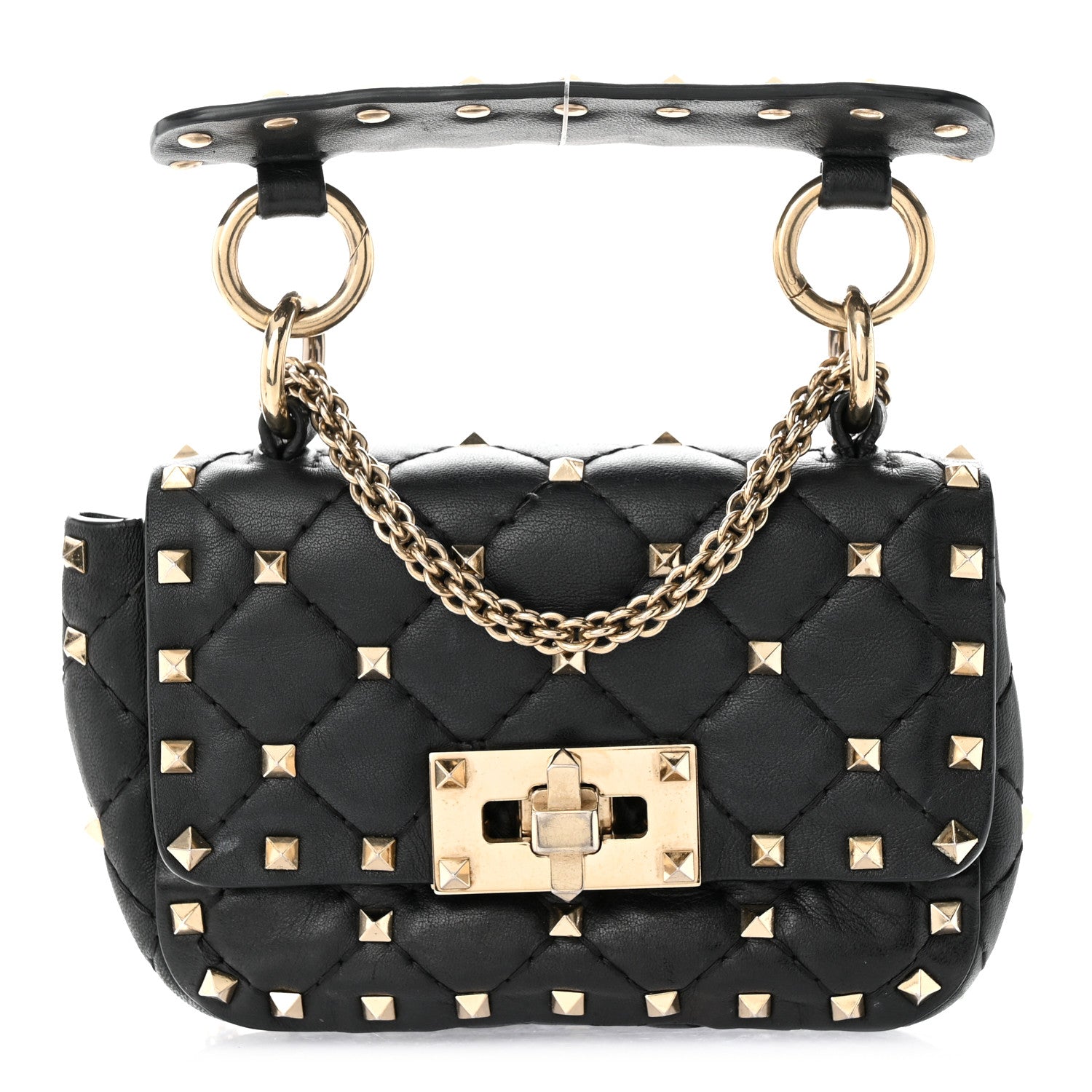Valentino Garavani Nappa Micro Rockstud Spike Shoulder Bag Black 1 of 10