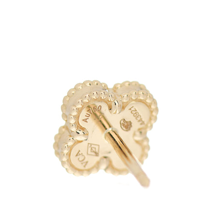 Van Cleef & Arpels 18K Yellow Gold Mother of Pearl Sweet Alhambra Earrings 4 of 5
