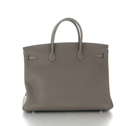 Hermes Taurillon Clemence Birkin 40 Etain 4 of 26