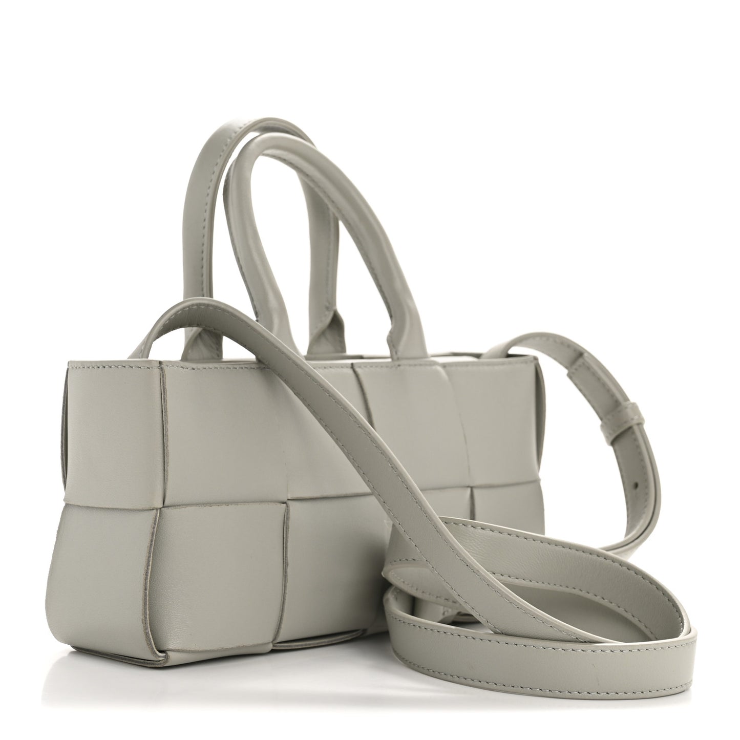 Nappa Maxi Intreccio Mini Arco East West Tote Agate Grey