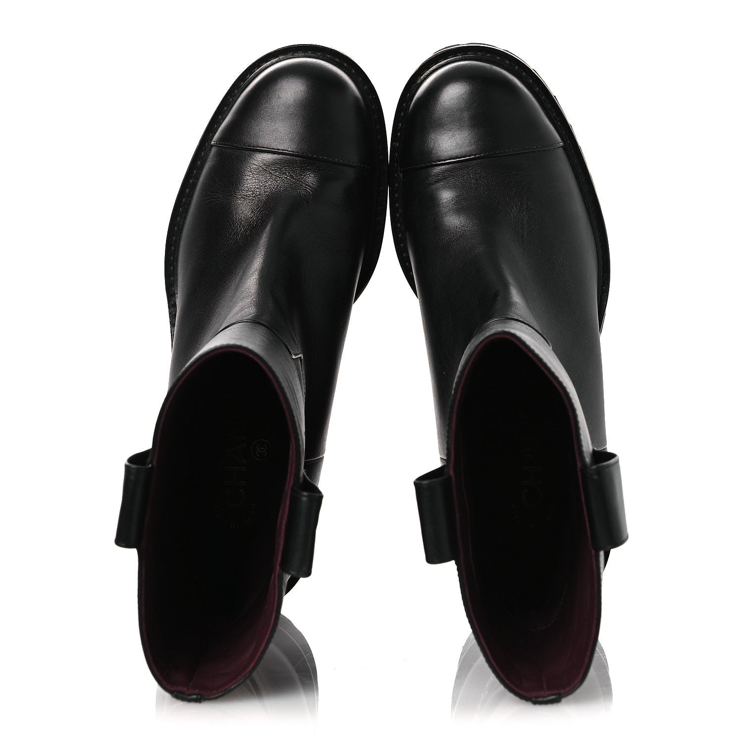 Chanel Calfskin CC Ankle Boots 37.5 Black 2 of 10