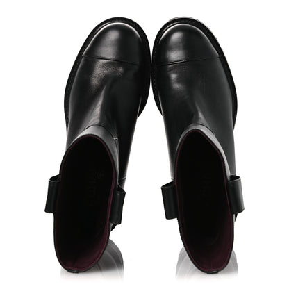 Chanel Calfskin CC Ankle Boots 37.5 Black 2 of 10