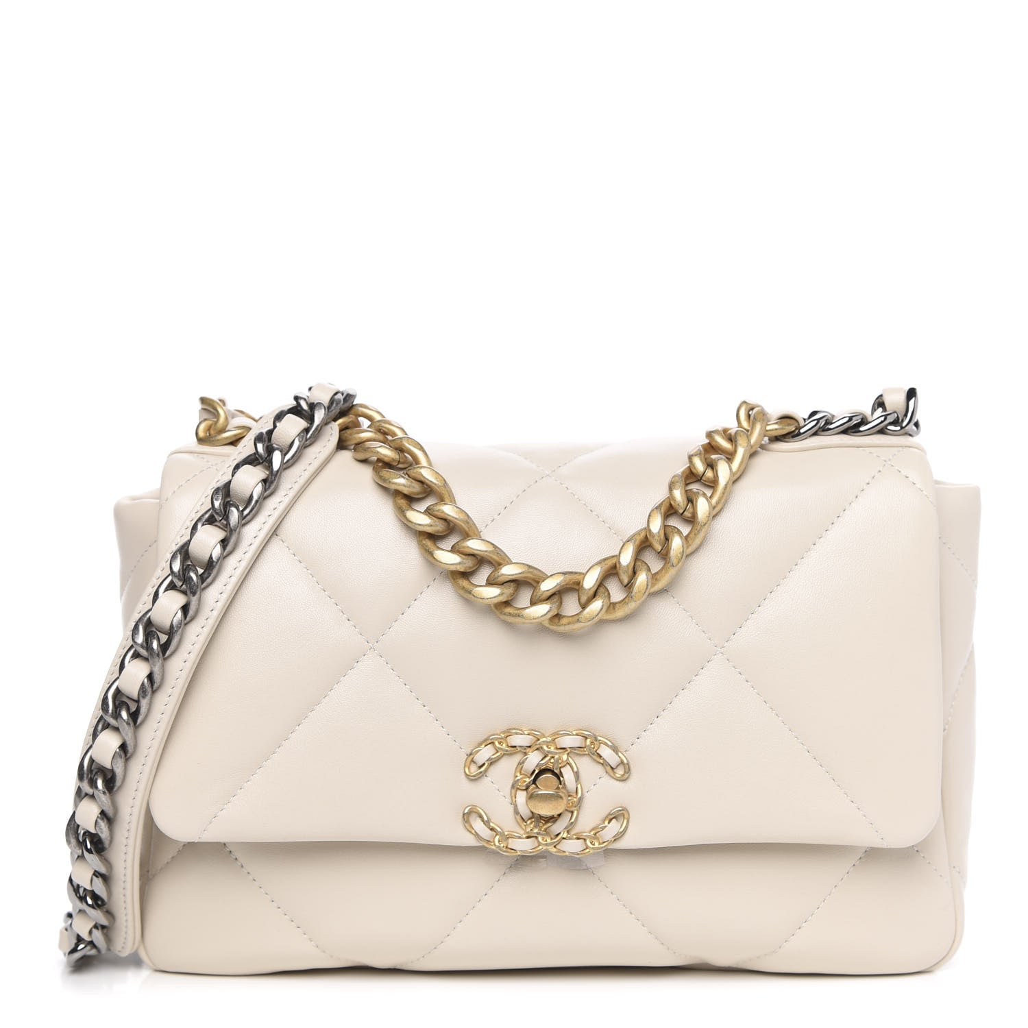Chanel Lambskin Quilted Medium 19 Flap Light Beige 1 of 10