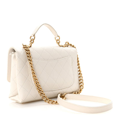 Chanel Grained Calfskin Small Stitched Flap White 3 of 11