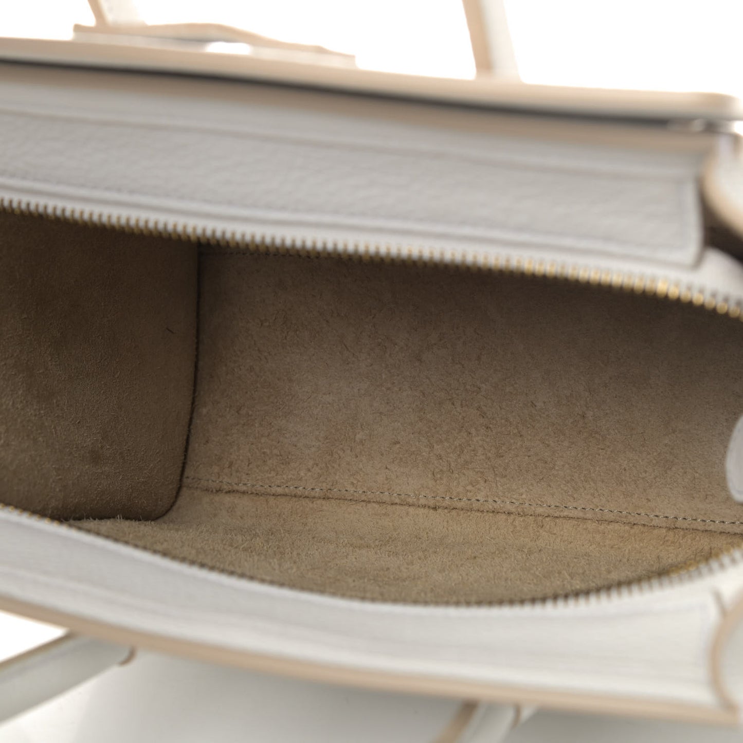 Drummed Calfskin Nano Luggage Optic White