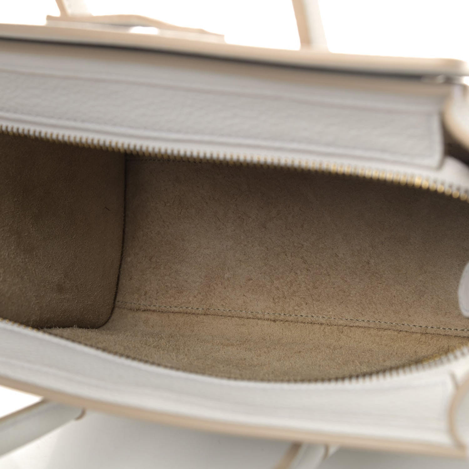 Celine Drummed Calfskin Nano Luggage Optic White 4 of 4