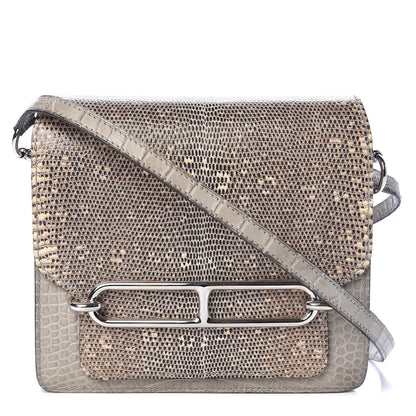 Hermes Matte Alligator Lizard Mini Sac Roulis Ombre Gris Perle 1 of 11