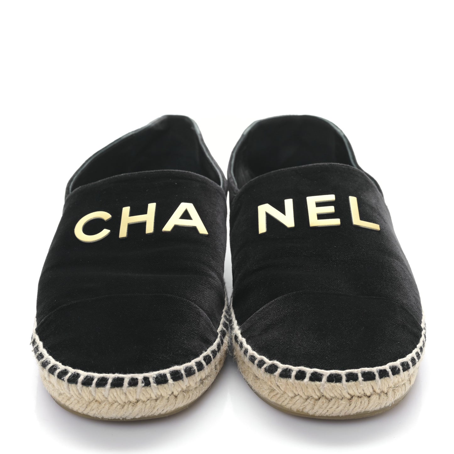 Velvet Logo Espadrilles 41 Black