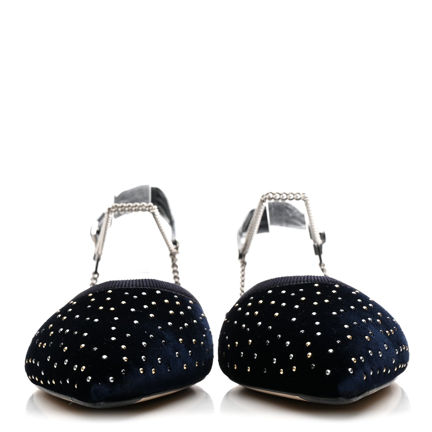 Velluto Studded Colibri Lite Slingback Ballerina Flats 38 Blue Notte