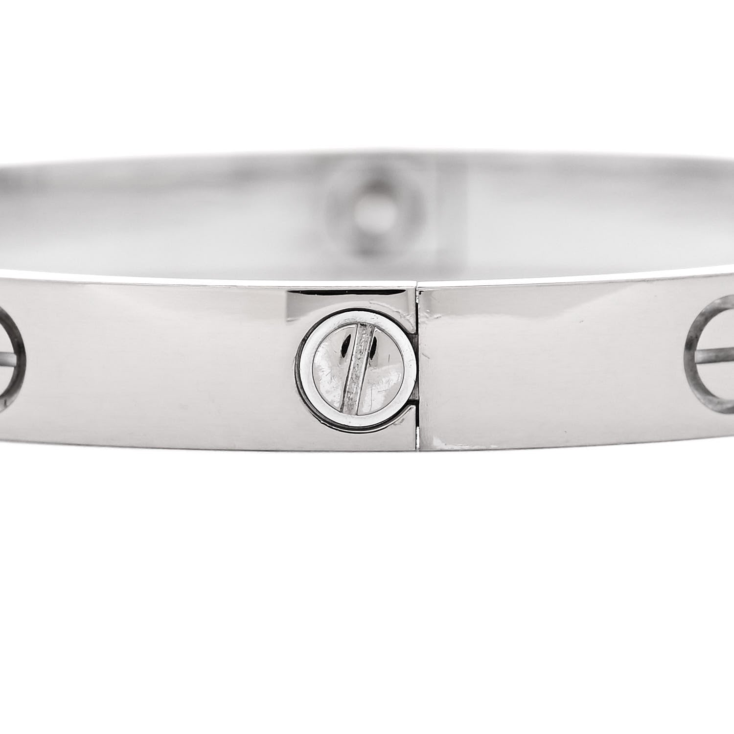 Cartier 18K White Gold LOVE Bracelet 17 5 of 8