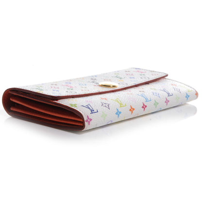 Louis Vuitton Monogram Multicolor Sarah Wallet White Orange 4 of 9