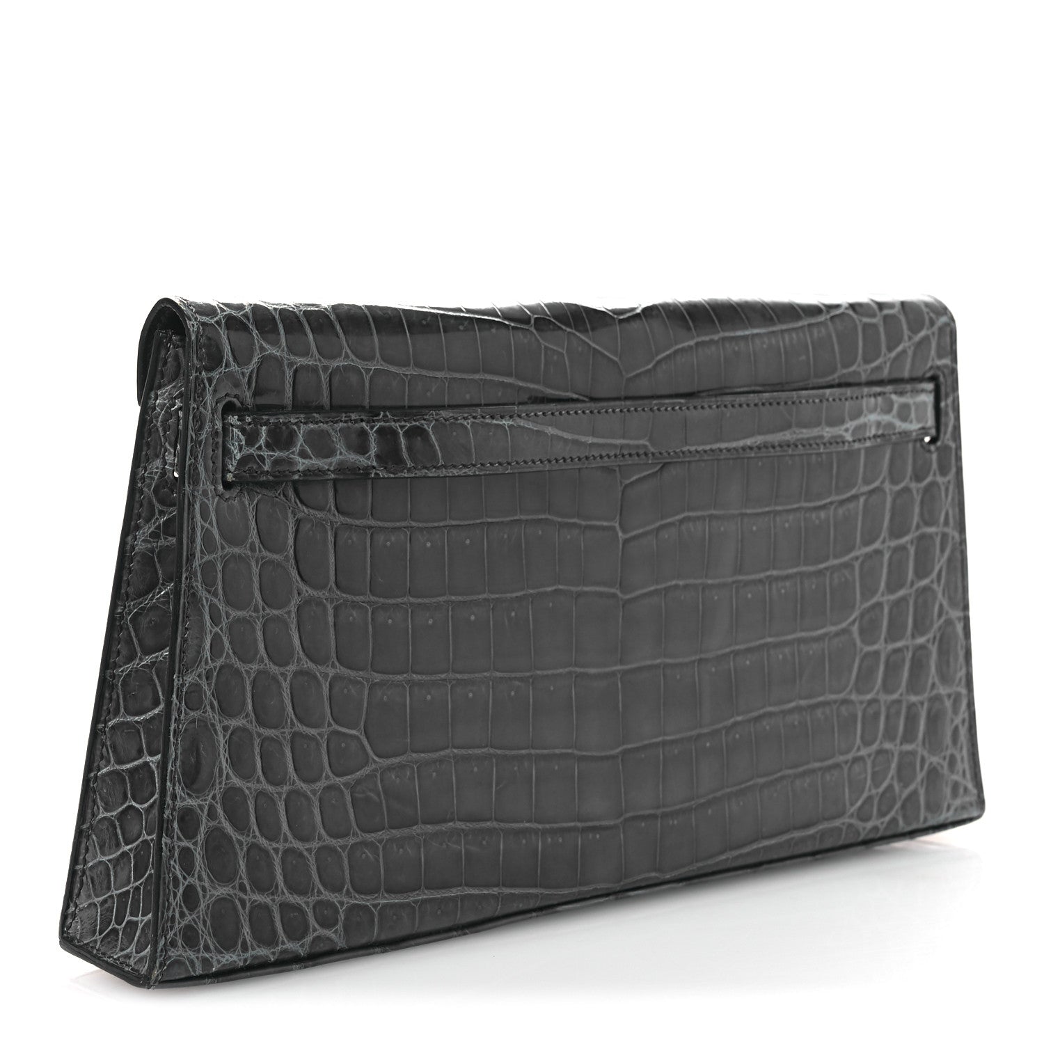 Hermes Shiny Niloticus Crocodile Kelly Elan Pochette Bleu Tempete 6 of 26
